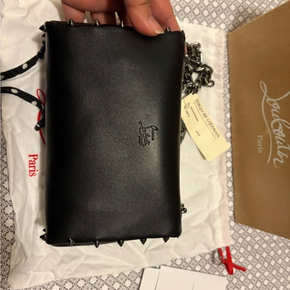 Christian Louboutin Black Studded Chain Clutch - Picture 7 of 10